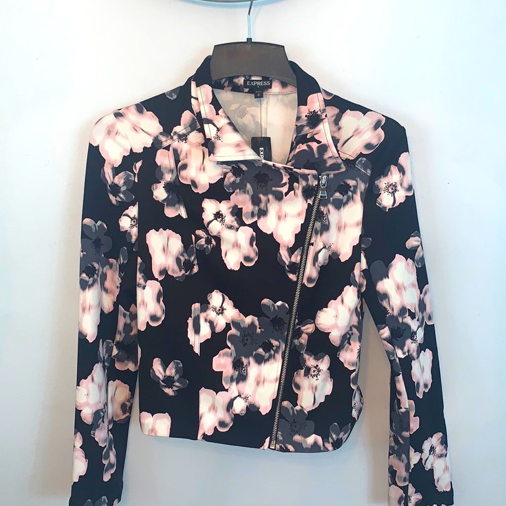 NWT Floral Moto Jacket